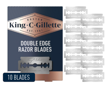 King C. Gillette Double Edge Safety Razor Refill Blades (10 Count)