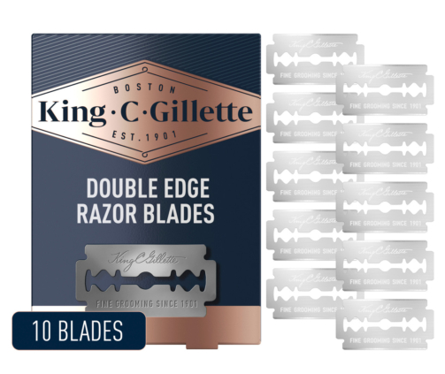 King C. Gillette Double Edge Safety Razor Refill Blades (10 Count)